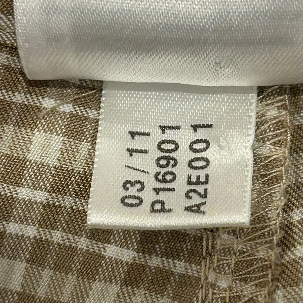 Adidas Men’s Polyester Performance Tan White plaid Golf Shorts 36